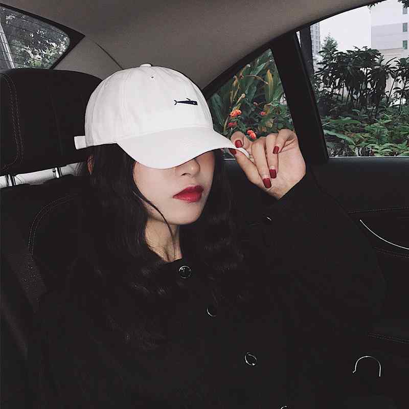 レディース 秋 冬 ベースボール キャップ 刺繍 魚 ソフト トップ アヒル キャップ 野球帽 韓国 帽子