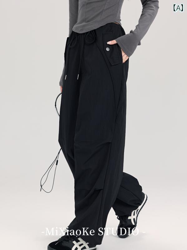 ゆったり ドレープ感 レディース 女の子 黒 オーバーオール 秋 パンツ ファッション ズボン ボトムス ストレッチ性 カジュアル