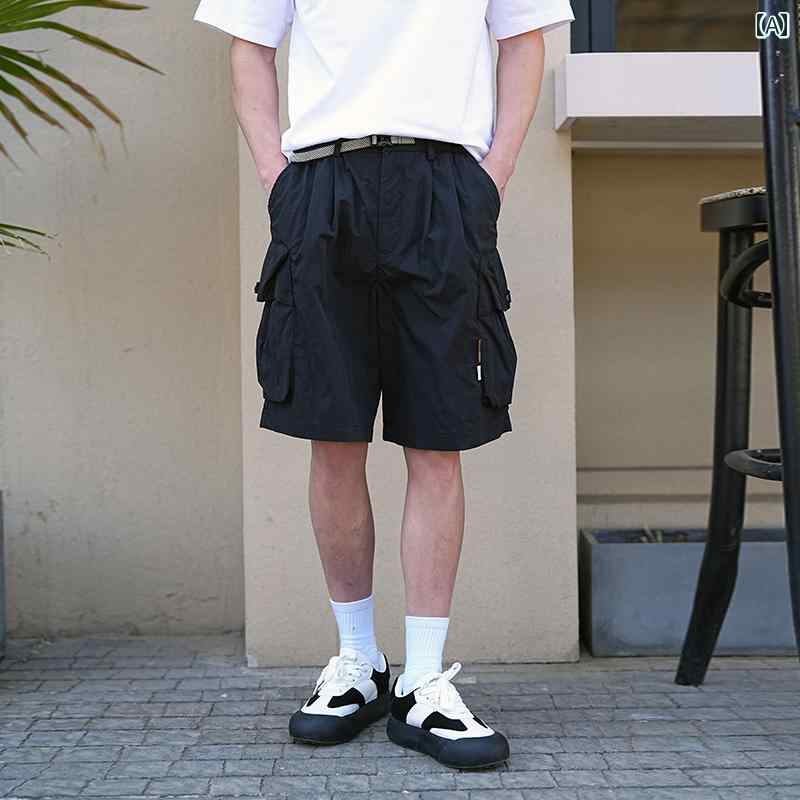 Wear - ハーフパンツ メンズ 作業着 紳士服 パンツ ショートパンツ 夏 アメリカン 無地 ワーク マルチポケット カジュアル
