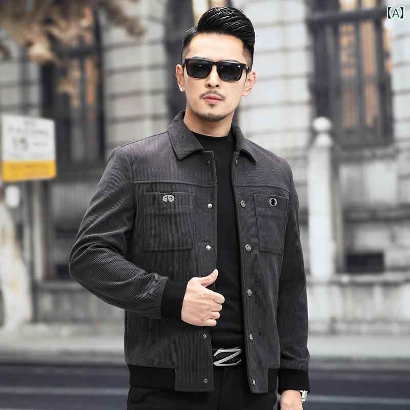 メンズ アウター オフ コード 秋冬 高級感 ジャケット パパ トップス 暖かい