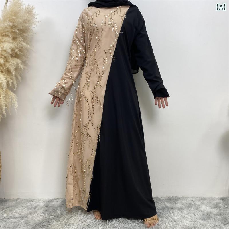 エスニック ファッション ドレス トップス ワンピース スカート ロング レディース スパンコール キラキラ 長袖 エレガント タッセル 衣料品 秋 レディース