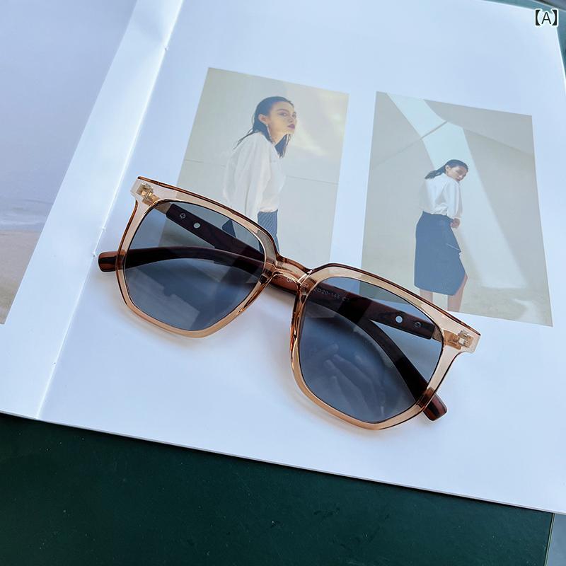 Sunglasses - サングラス 大きめサイズ おしゃれ メンズ レディース アイウェア レトロ ストリート 撮影 写真 かわいい 普段使い生活 レジャー 旅行 シンプル 韓国 日焼け対策