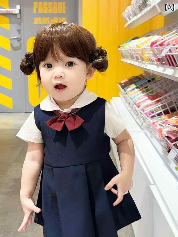 女の子 スカート プレッピー プリーツスカート スーツ 女の子 赤ちゃん 夏 ドレス 夏 ベスト スカート かわいい