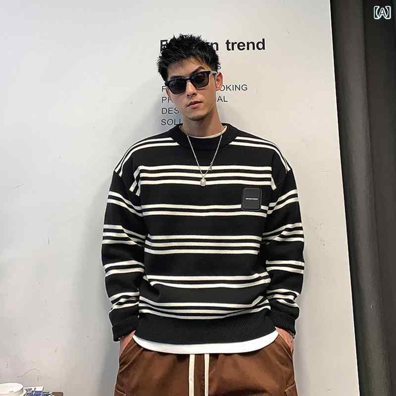 メンズ 秋冬 長袖 厚手 ニット トップス セーター レイヤード カジュアル おしゃれ 普段使い 着やい 動きやい 快適 レジャー アウトドア ワーク