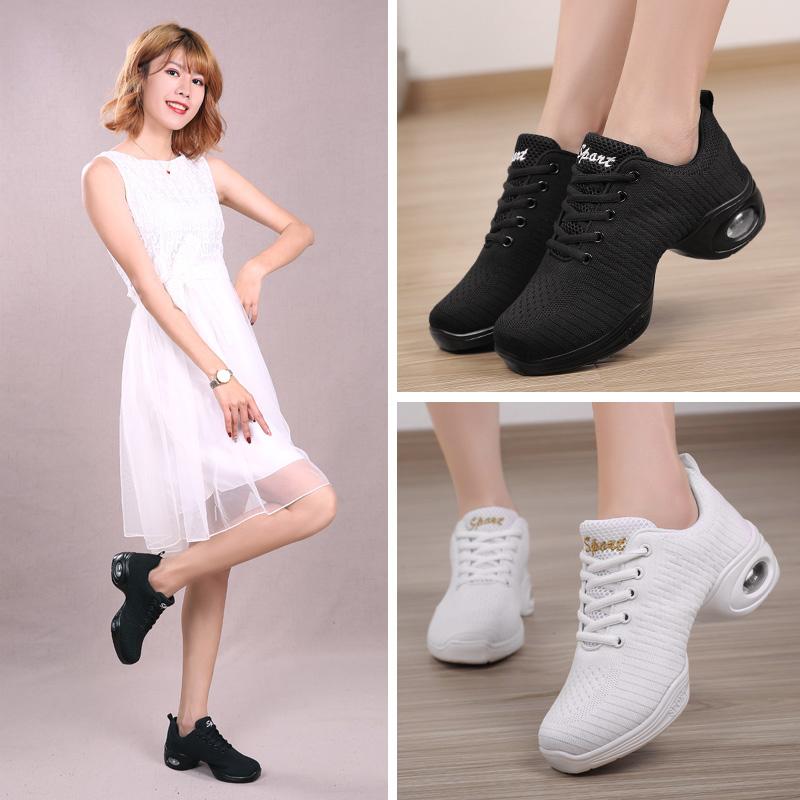 レディース ダンスシューズ 靴 フィット ストレッチ ソフト ソール 通気性 軽量 フィットネス トレーニ..