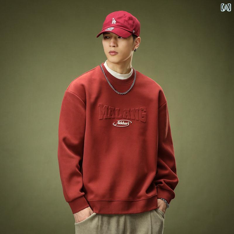 メンズ 春秋 長袖トップス スウェット トレーナー アメリカン レトロ おしゃれ カジュアル 着やい 合わせやい スポーツ 運動 イベント フェス レジャー アウトドア デイリー