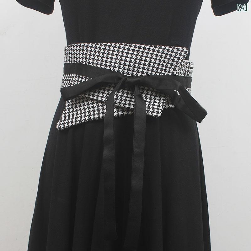 ベルト 幅広 ウエストマーク アメリカ レディース スカート 夏 モノトーン チェック カジュアル 腰巻き..