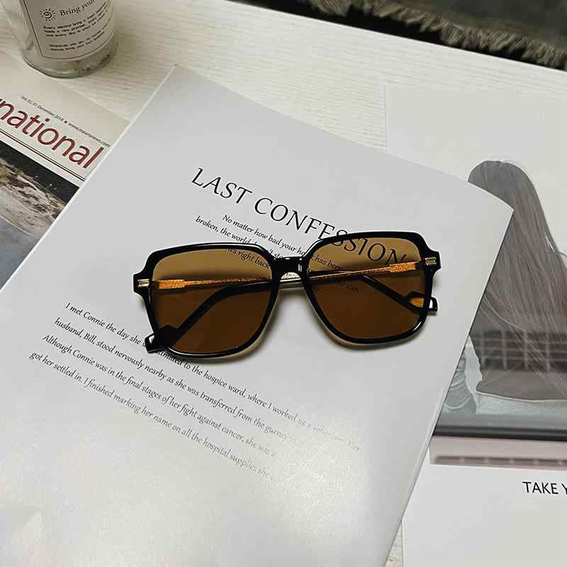 Sunglasses - サングラス 大きめサイズ メガネ 眼鏡 おしゃれ ファッション アクセサリー レディース ストリート 撮影 メンズ スクエア ブラウン 運転 サンシェード ラージフレーム