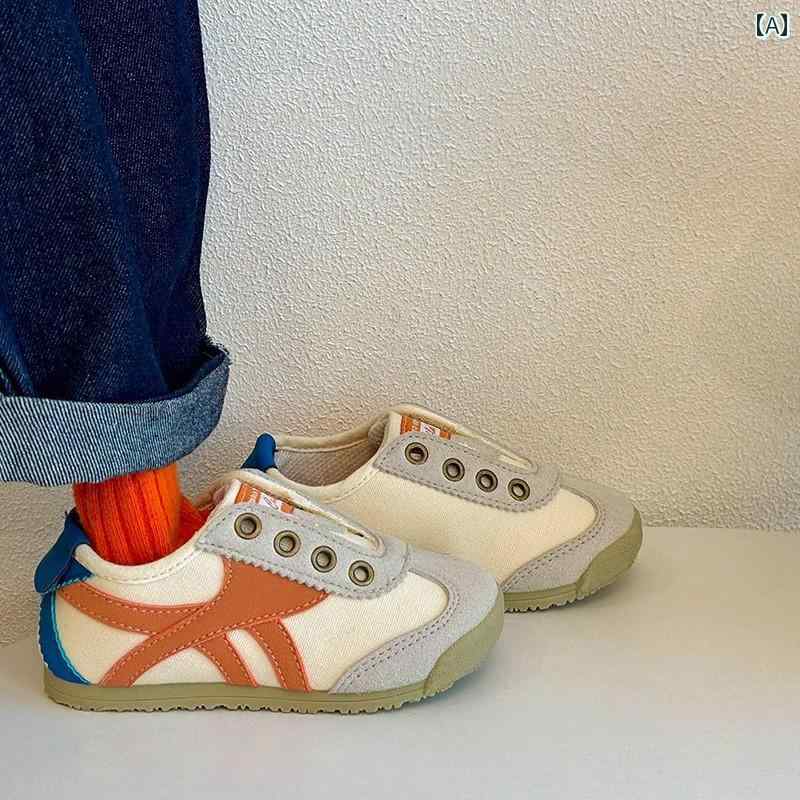 キッズ ジュニア シューズ カジュアル キャンバス スニーカー 滑りにくい 幼稚園 上履き ソフトソール ..