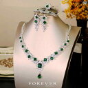 結婚式 ネックレス ブレスレット ピアス リング パーティー ブライダル 豪華感 ラグジュアリー 緑 綺麗 おしゃれ かわいい アクセサリーセット