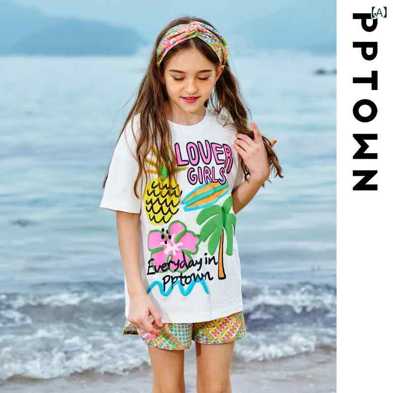 楽天セキュアデポキッズ 子供 夏 半袖ビッグTシャツ かわいい おしゃれ 着やい 動きやい 快適 韓国 海 プール 遊び 学校 幼稚園 保育園 ダンス 衣装 キャンプ レジャー アウトドア マリン スポーツ 旅行