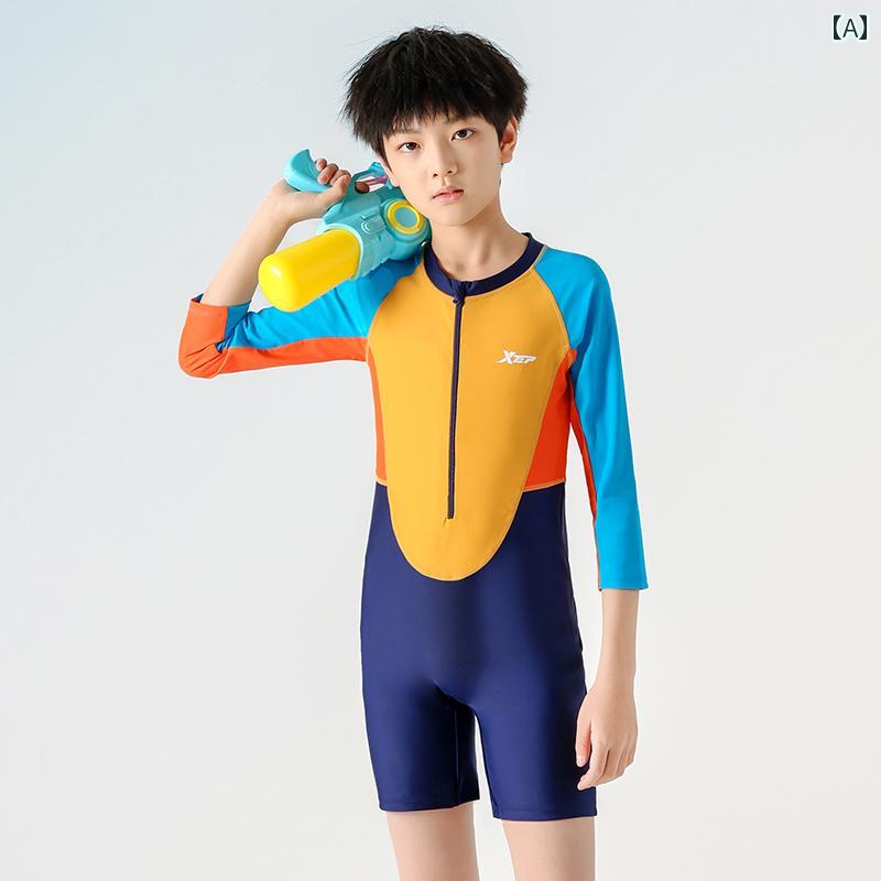 セキュアデポのキッズ 水着 カジュアル ウェットスーツ 速乾 スイムウェア レディース 夏 海 プール リゾート レジャー 子供｜アングル2
