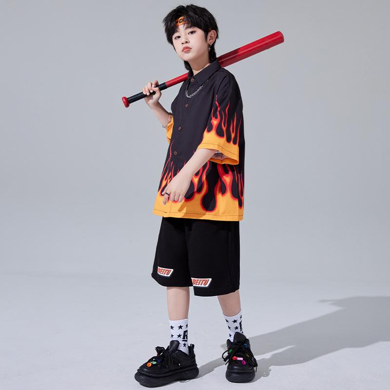 キッズ セットアップ 子供服 ストリート ダンス ヒップホップ ジャズ パフォーマンス 男の子 オーバーサイズ 女の子 ユーティリティ ゆったり 半袖 韓国ファッション