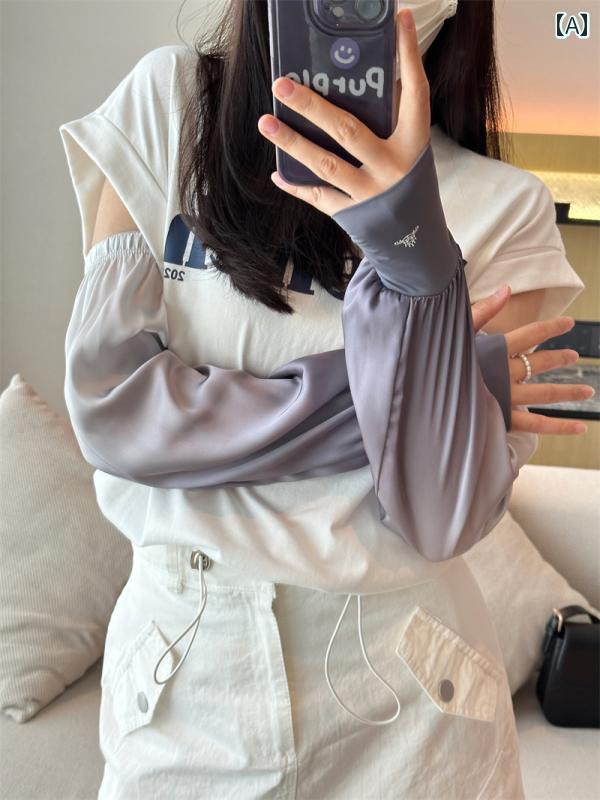 レディース レディース ファッション 日焼け防止 抗紫外線 アーム スリーブ カバー フェイク 夏 ゆったり グラデーション