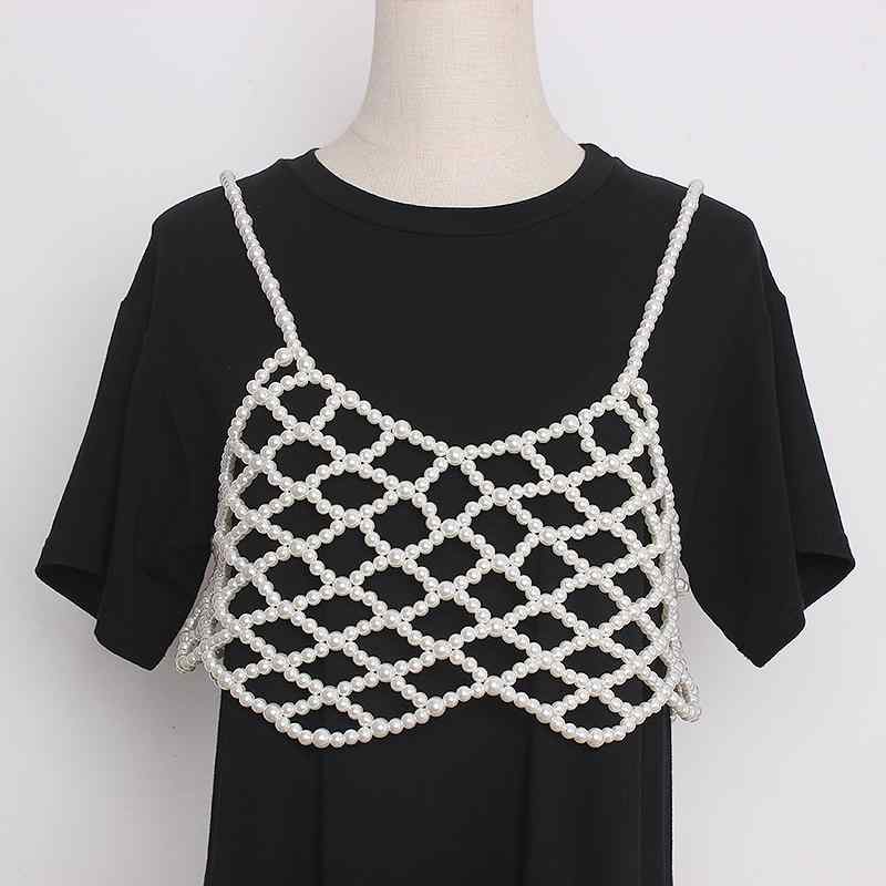 パール サスペンダー ストラップ レディース ファッション アクセサリー オールシーズン ホワイト レトロ