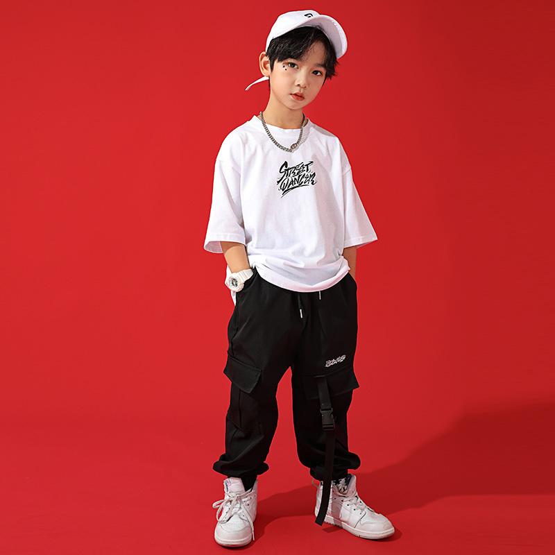 キッズ ストリート ファッション セットアップ 子供服 ヒップ ホップ クール ダンス パフォーマンス カジュアル 衣装 ユニセックス
