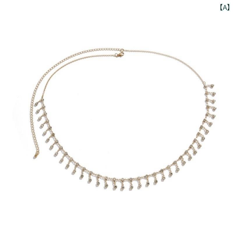 レディース 夏 タッセル チェーン アクセサリー ボディ ビキニ 水着 プール ビーチ 海水浴 アクセ セクシー 魅惑的 幾何学的 シンプル スタイリッシュ ガール スイート クール 単層 ウエスト 女性