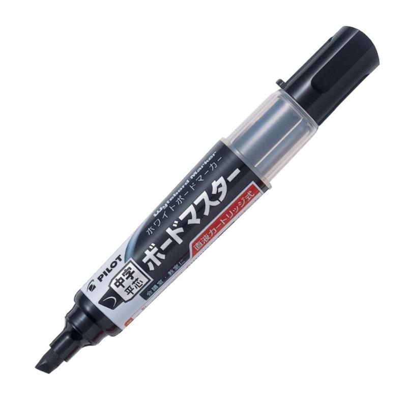 パイロット ボードマーカー ボードマスター 中字 平芯 ブラック 10本 WMBM120LC10B【仕様】直液カートリッジ式【軸・キャップ】リサイクル樹脂【インキ】油性顔料／ブラック 【ペン先】2.2～5.2mm 【カートリッジ】P-WMRF8-B 【替芯】P-WMTIP-9LC【サイズ】最大径φ24.0×全長135mm／本【入数】10本