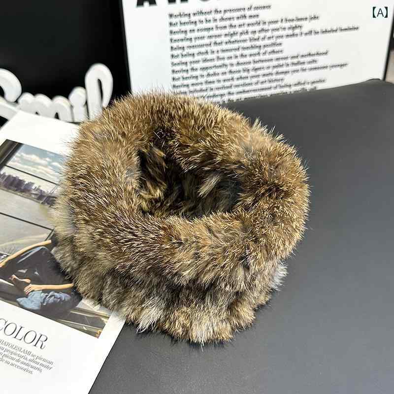 Key Holder - 韓国 かわいい ファー レディース ネックウォーマー 冬 ストレッチ ヘッドバンド 暖かい マフラー ふわふわ