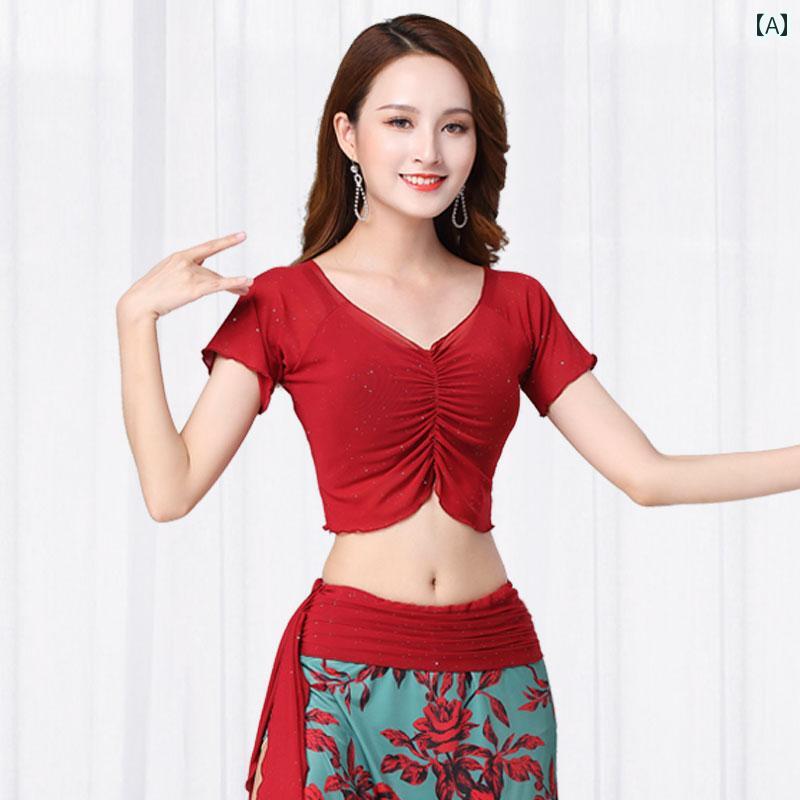 ベリーダンス 服 レディース 練習 服 ショート トップ 夏 レディース クラシックダ...