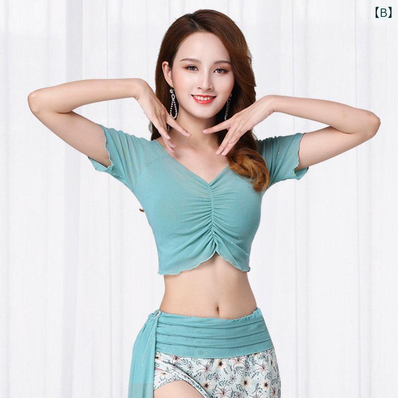 ベリーダンス 服 レディース 練習 服 ショート トップ 夏 レディース クラシックダ...