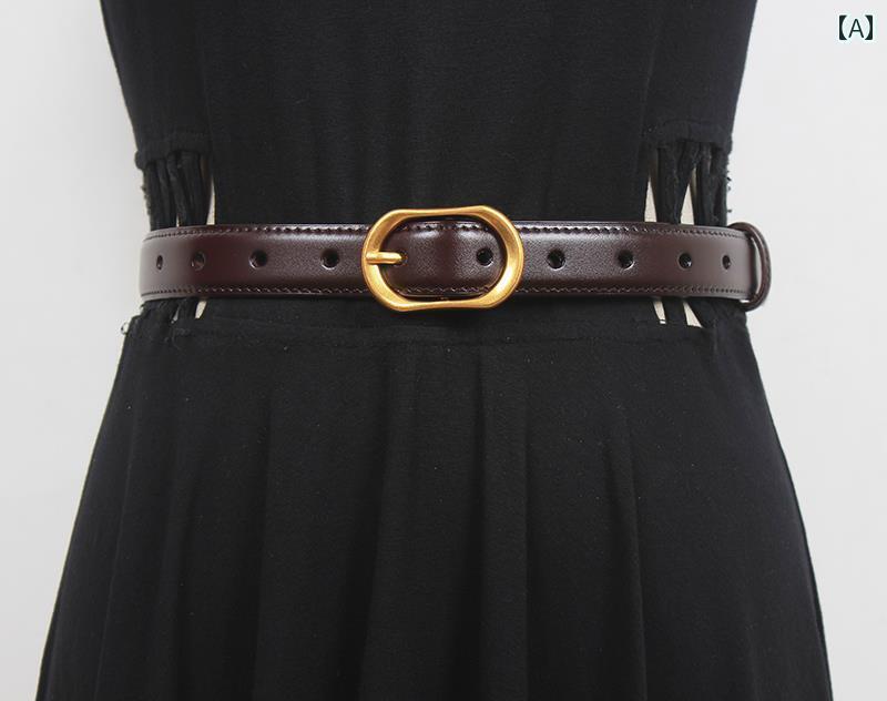 レディース ベルト 革 レディース 実 シンプル パンツ スカート 装飾 快適 オフィス ブラック ブラウン