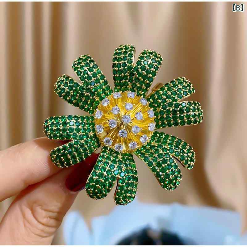 セキュアデポのブローチ 上品 セレモニー 花 ブローチ 高級感 女性 コサージュ パール セーター ピン スーツ 精巧 大きい バッジ 高級感｜アングル2