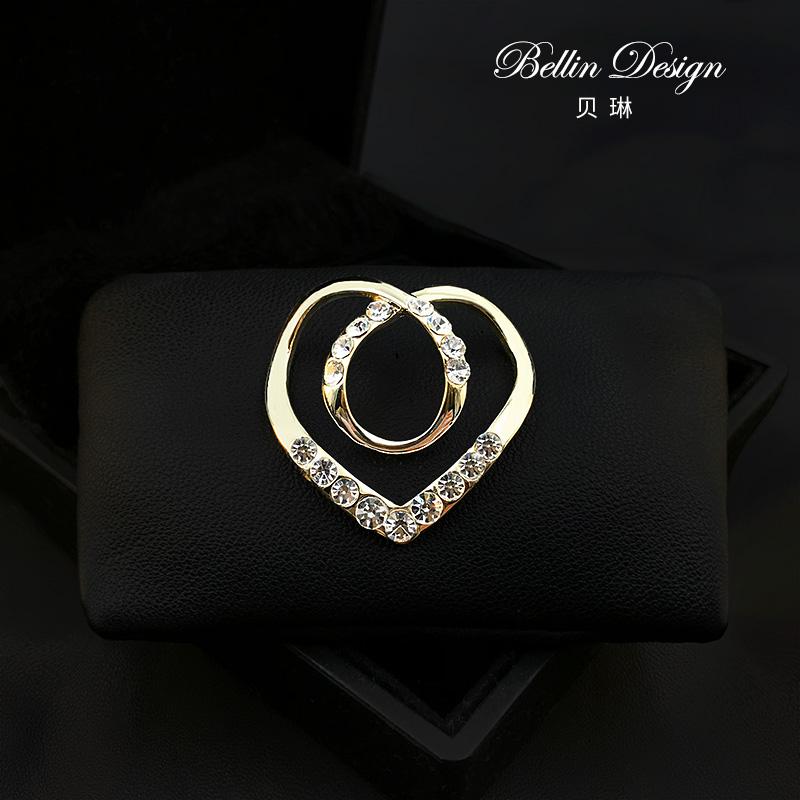 ネックレス 精巧 ハート スカーフ バックル シャツ コーナー 裾 結び目 バックル シンプル ジュエリー