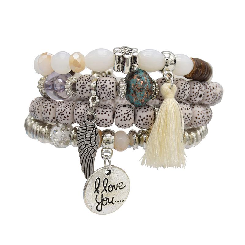 ブレスレット 民族 ブレスレット レディース 夏 ボヘミアン エスニック エキゾチック ジュエリー カップル 多層 ラッキー ビーズ 親友 ハンド ジュエリービーズ