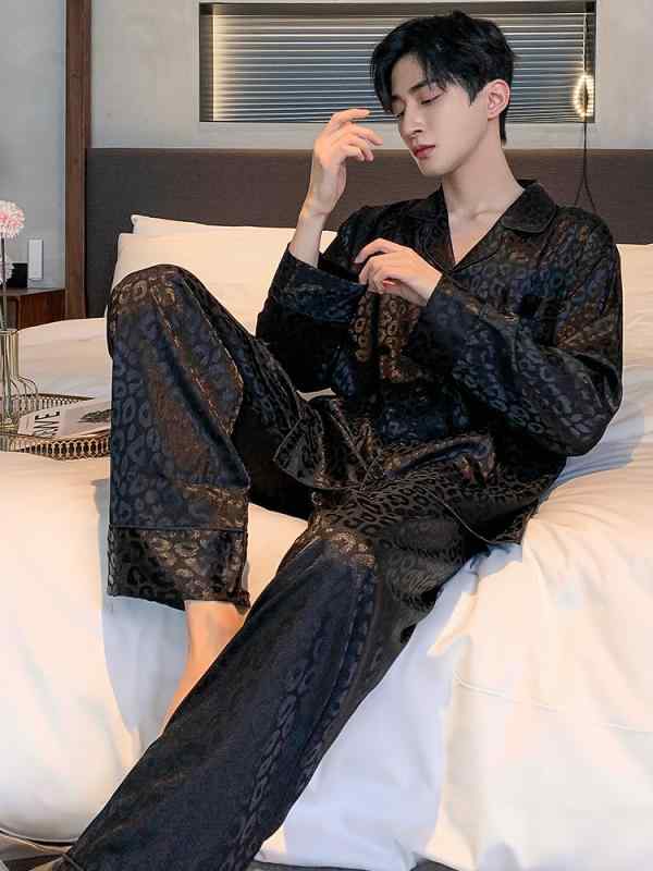 パジャマ ナイトウェア メンズ セット メンズ 春秋 ひんやり 涼しい 快適 長袖 薄手 ホームウェア 夏