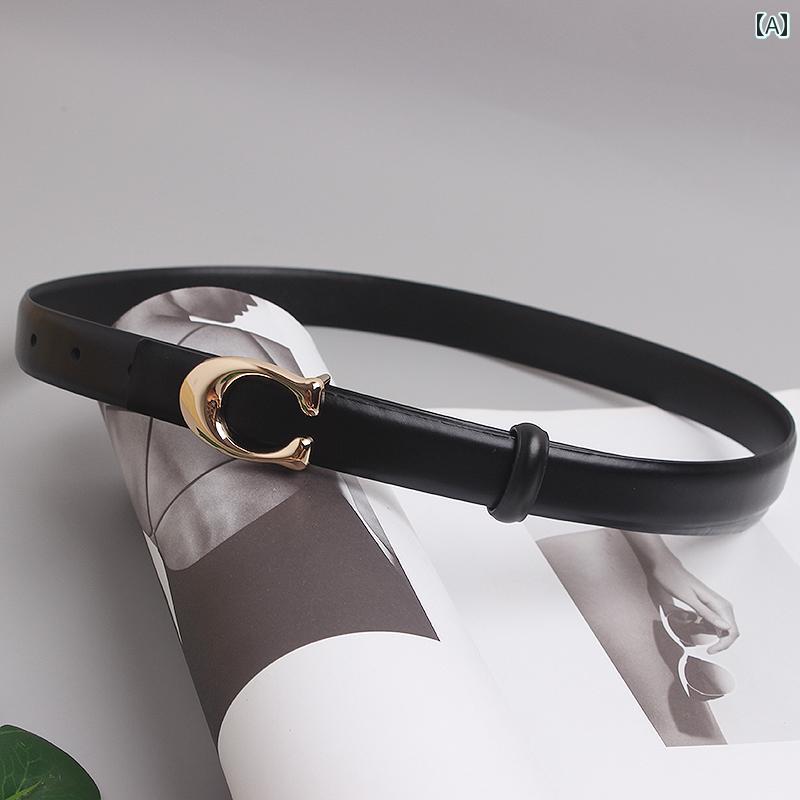 ベルト C バックル レザー カジュアル シンプル レディース ファッション アクセサ...