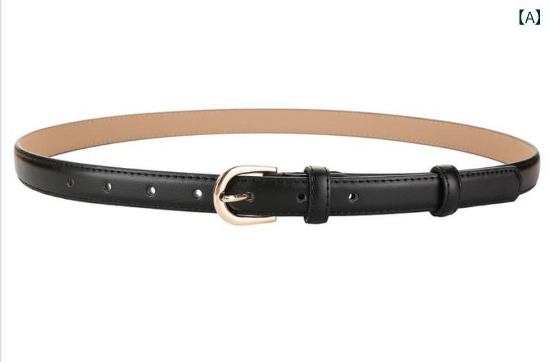 レディース レザー ベルト シンプル 韓国 装飾 ジーンズ スカート ズボン 黒 薄手 夏