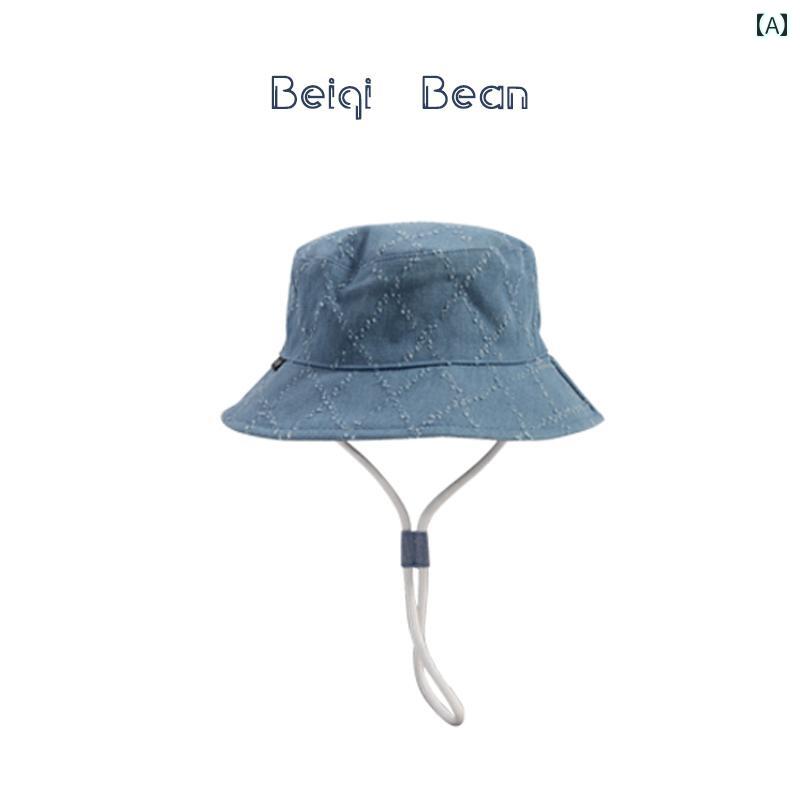 楽天セキュアデポキッズ アウトドア ハット 登山 ハイキング 釣り キャンプ 男の子 ガールズ 春秋 子供用 帽子 韓国 ファッション デニム フィッシャーマン ハット 幼児 レトロ バイザー 帽子