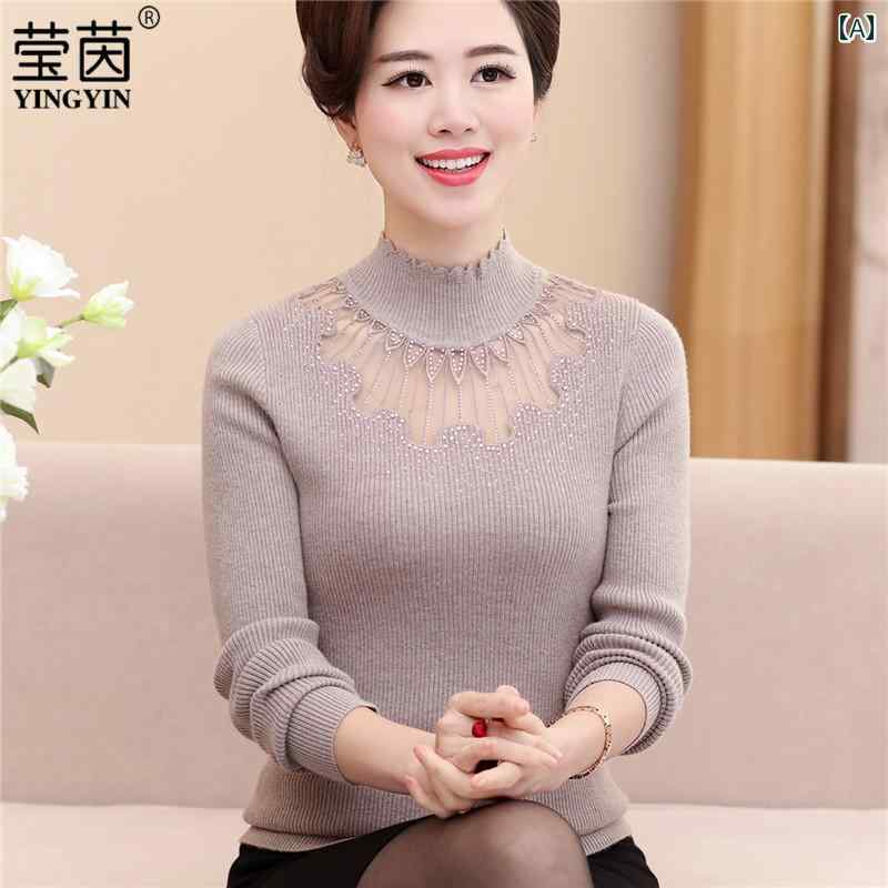 ニット シンプル カジュアル おしゃれ マザーズ 普段使い スタイリッシュ きれいめ 上品 レディース ミセス 婦人服 ファッション 大きめサイズ 春秋冬