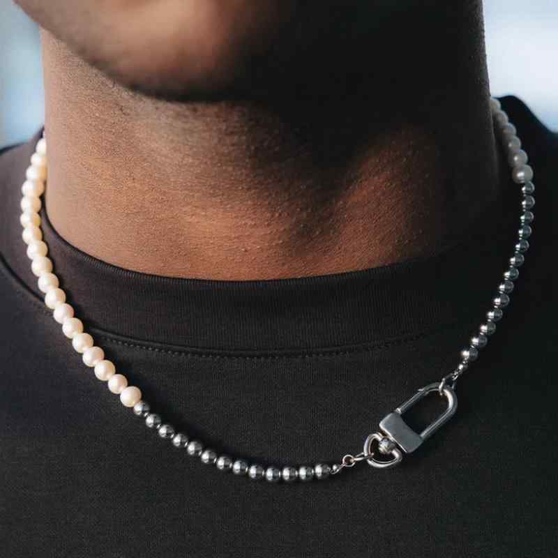 ネックレス HIPHOP ジュエリー ユニセックス バックルパール スチール ボール アメリカン メンズ レディース ファッション チェーン