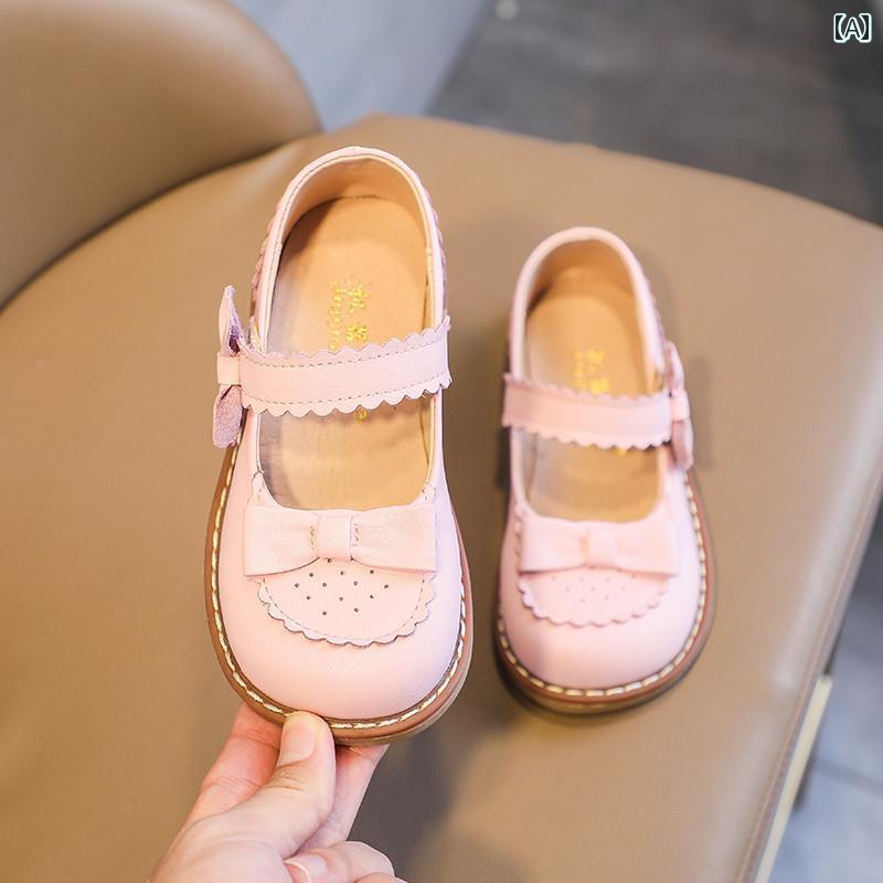 キッズ ジュニア シューズ 靴 レザー 英国風 女の子 革靴 黒 子供 フォーマル エレガント セレモニー ..