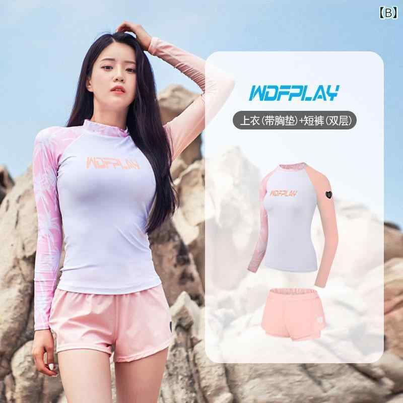 ウェット スーツ サーフウェア レディース レディース ファッション 夏 夏 スイム ウェア 水着 日焼け防止 速乾 長袖 パンツ 暖かい