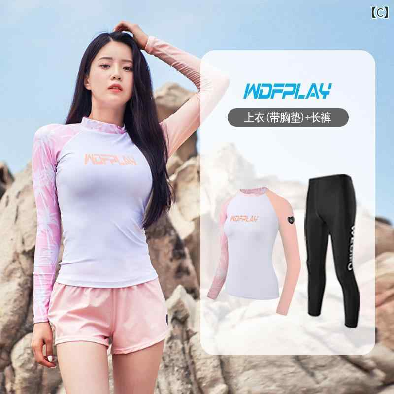 ウェット スーツ サーフウェア レディース レディース ファッション 夏 夏 スイム ウェア 水着 日焼け防止 速乾 長袖 パンツ 暖かい