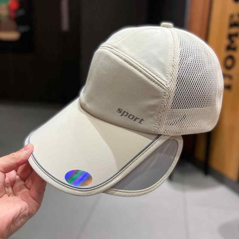 レディース 夏 ベースボール キャップ 拡張 つば 野球帽 格納 式 日焼け防止 帽子 つば広 フェイスカバー 通気性 アヒル 舌 メッシュ 帽子