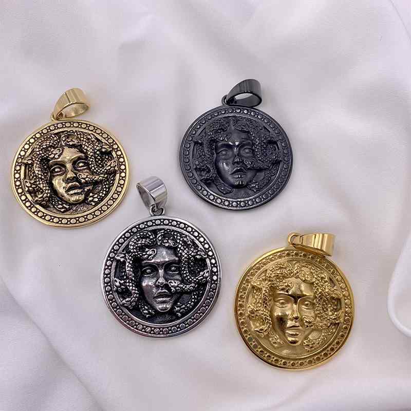 ペンダント スネーク ガール メデューサ 幾何学 ペンダント ステンレス アメリカ ネックレス カップル パンク ジュエリー アクセサリー