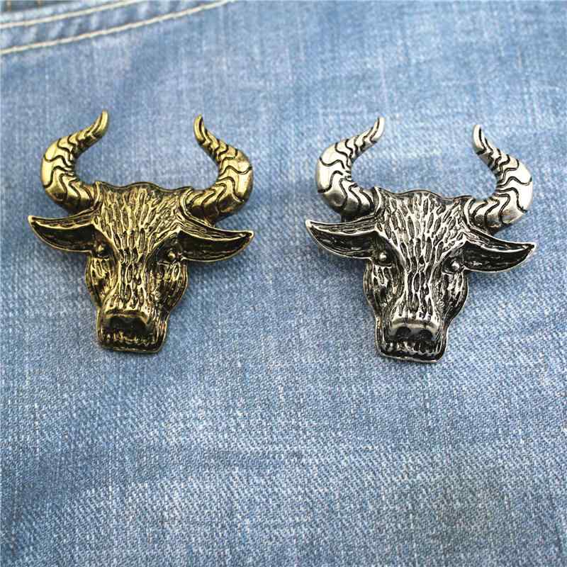 レディース ファッション アクセサリー オールシーズン 装飾 レトロ ゴールド シルバー コサージュ ブローチ ピン 牛