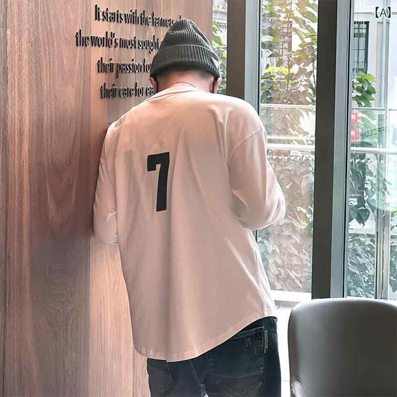 Tシャツ 長袖 ロンT シンプル カジュアル おしゃれ スタイリッシュ ラフ 普段着 メンズ ファッション 大きめサイズ 秋