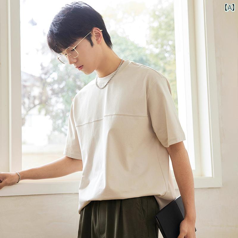 メンズ 夏 半袖 Tシャツ トップス 韓国 カジュアル ストリート シンプル おしゃれ 着やい 動きやい 快適 レジャー…