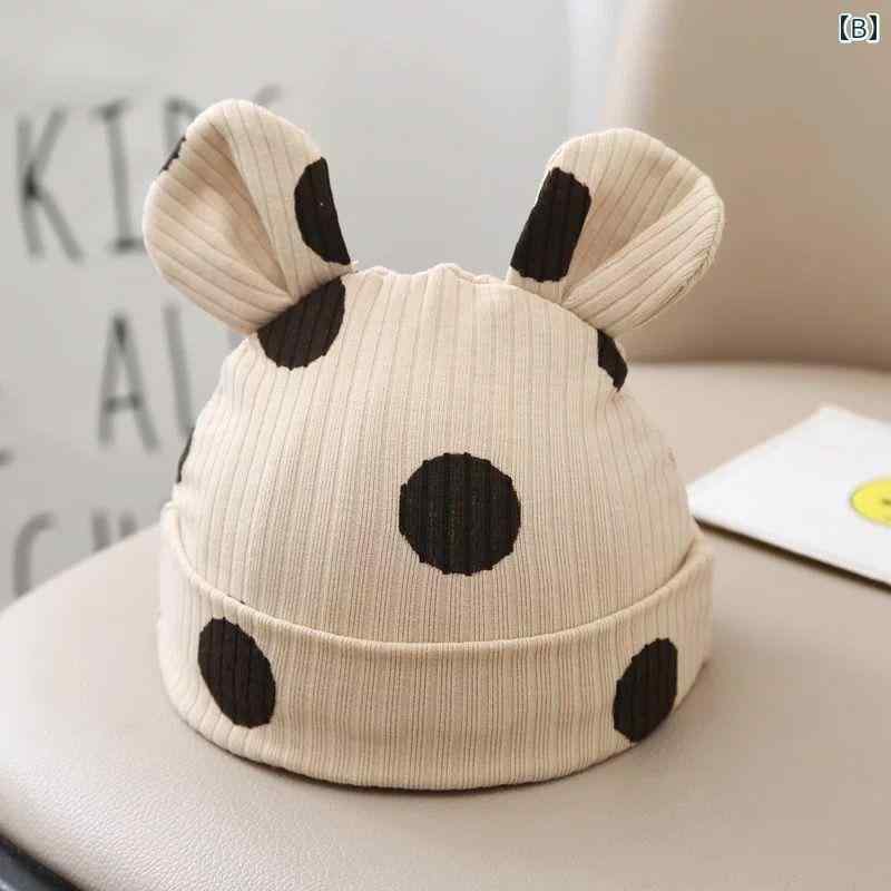ベビー 帽子 韓国 春秋 04か月 新生児 綿 コットン ユニセックス 男児女児 キュー...