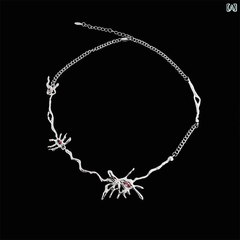 レディース ネックレス アクセサリー チェーン かわいい ユニーク 液体 特殊形状状 メタル パープルジ..