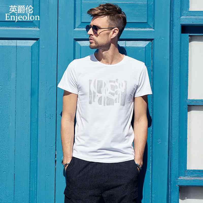 Men's Clothing - Tシャツ トップス カジュアル メンズ おしゃれ ファッション シンプル 滑らか コットン 夏 半袖 プリント アメリカン スリムフィット 通気性 大きいサイズ