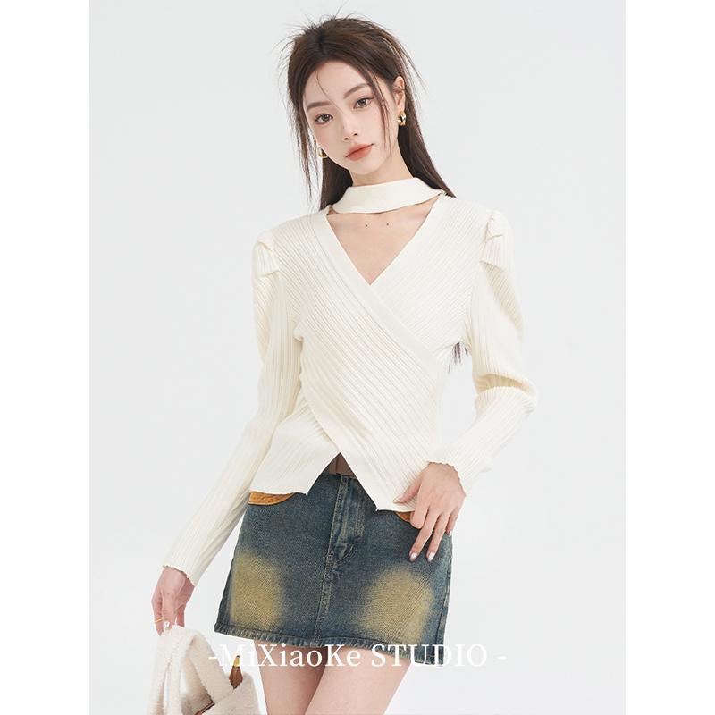 ニット セーター トップス スカート デニム レディース おしゃれ ファッション 長袖 スリムフィット 秋冬 インナー レイヤリング カジュアル シンプル