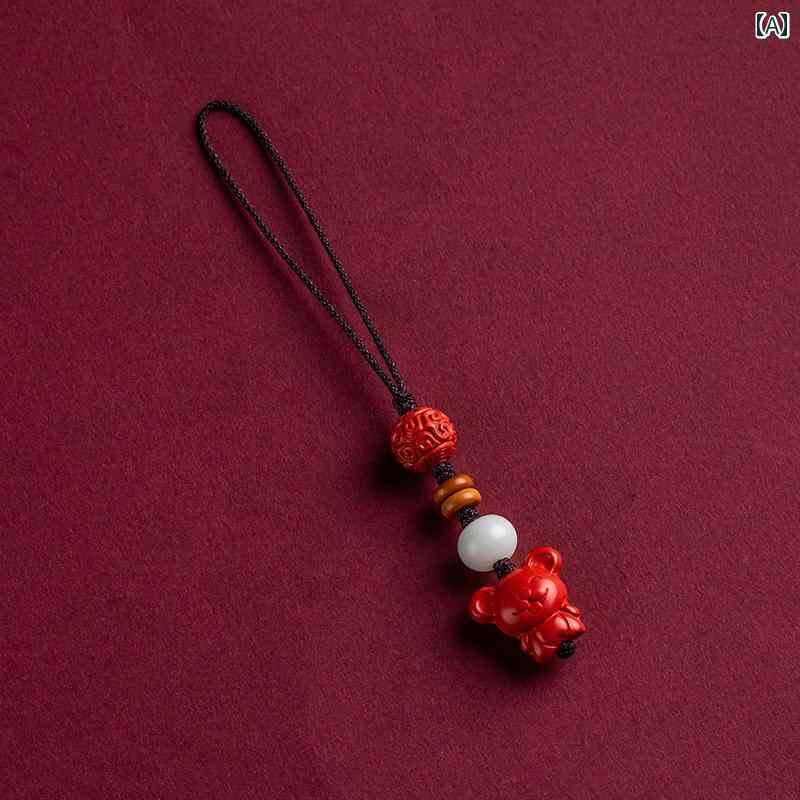 キーストラップ レトロ おしゃれ 十二支 干支 アニマル チャイナ風 ペンダント キー ホルダー ロープ ..