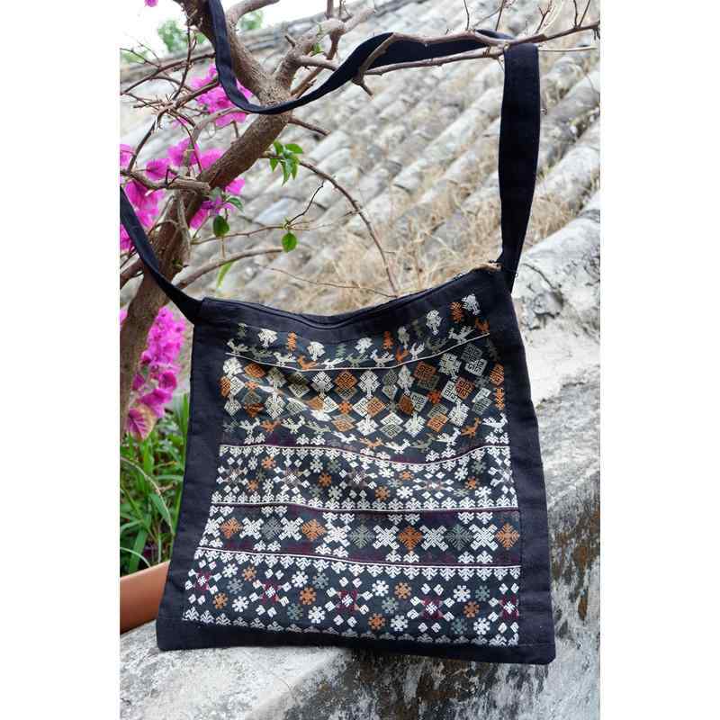 バッグ エスニック おしゃれ オー ファン コレクション ベトナム 少数 民族 レトロ 刺繍 キャンバスバッグ ショルダーバッグ ユニセックス