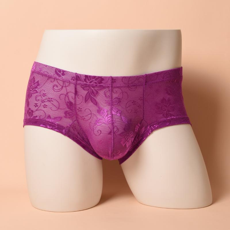 メンズ レース メッシュ ボクサー ブリーフ 半透明 バット リフト 通気性 ローウエスト 単層 刺繍 魅惑的 レギンス